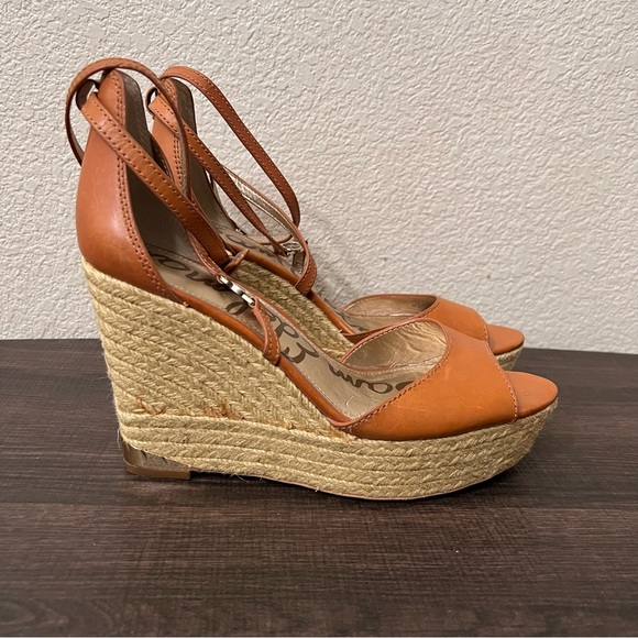 Sam Edelman Turner leather wedge espadrilles size 10 - Picture 2 of 15